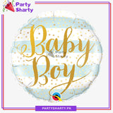 Golden Printed Baby Boy / Girl Round Foil Balloons for Decoration and Baby Shower Celebration