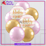 Golden Printed Baby Boy / Girl Round Foil Balloons for Decoration and Baby Shower Celebration