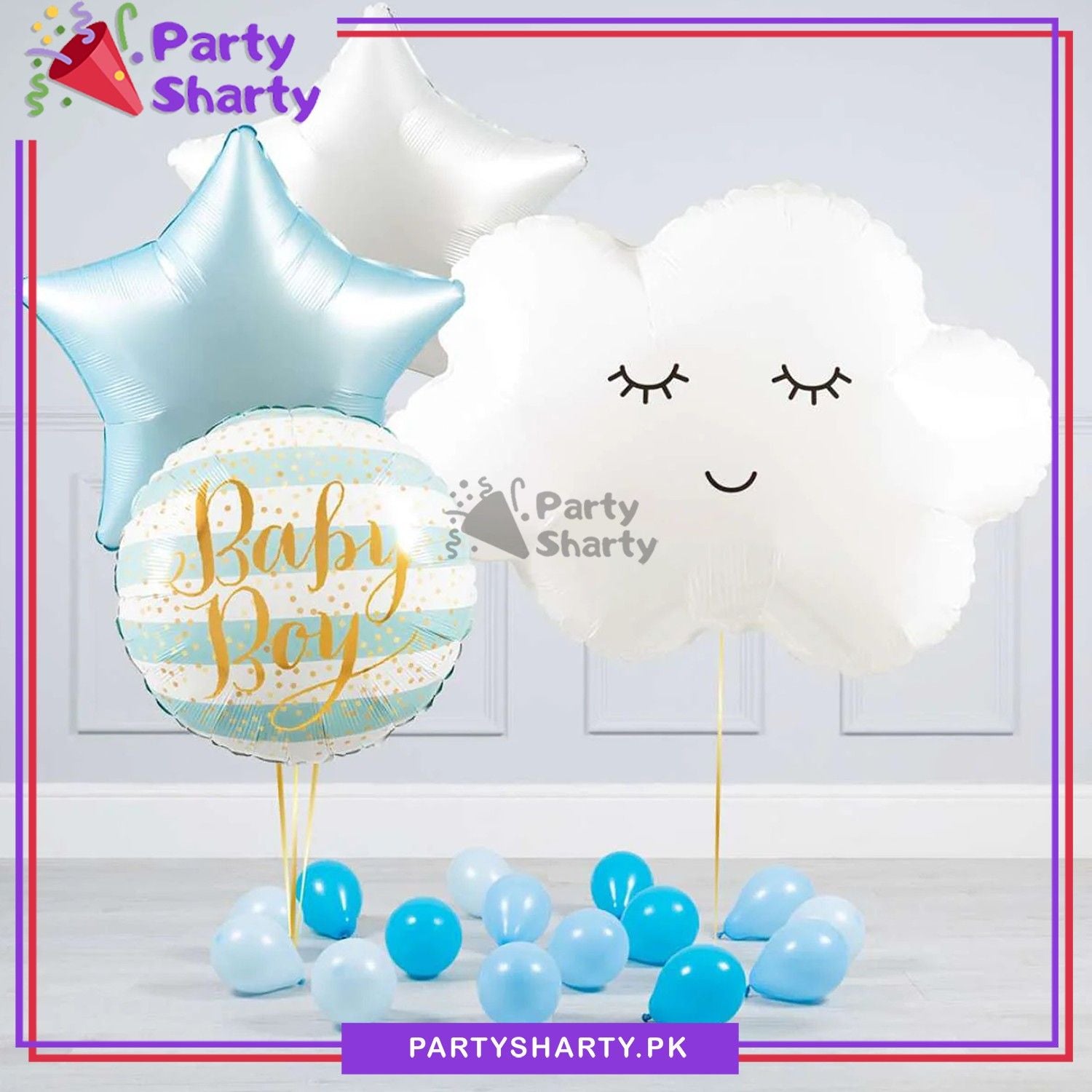 Golden Printed Baby Boy / Girl Round Foil Balloons for Decoration and Baby Shower Celebration