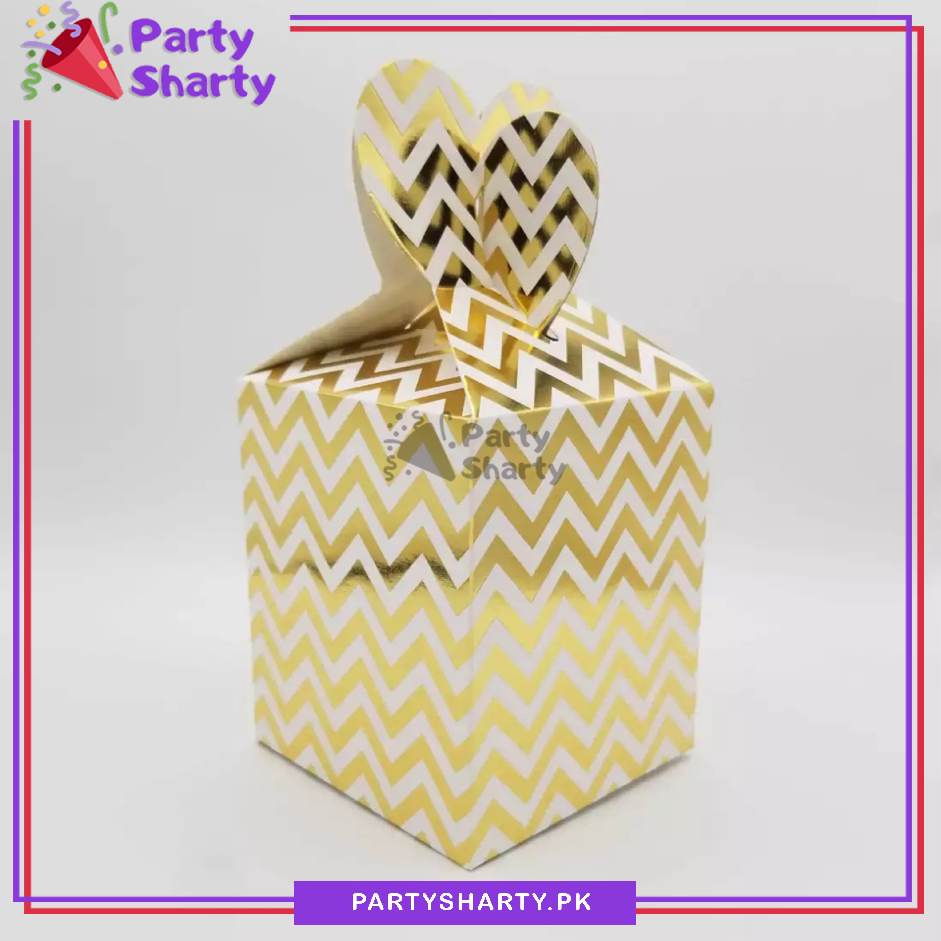 Zig Zag Design Goody Boxes Pack Of 10 - For Favor Boxes