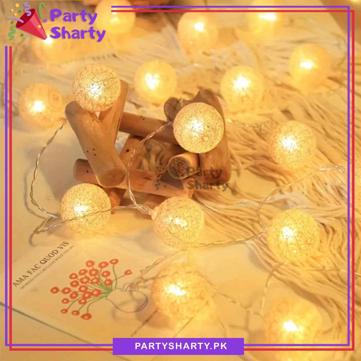 20 Balls Warm Battery Operated Still Fairy Lights For Home and Party Decoration