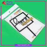 Golden & Black Happy Birthday Double Layer Square Shaped Acrylic Cake Topper for Birthday Celebration
