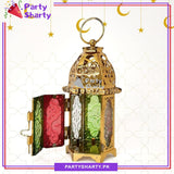 Golden Color Exquisite Metal Lantern Shaped Decorative Hanging Lantern for Tabletop Indoor & Outdoor Decor