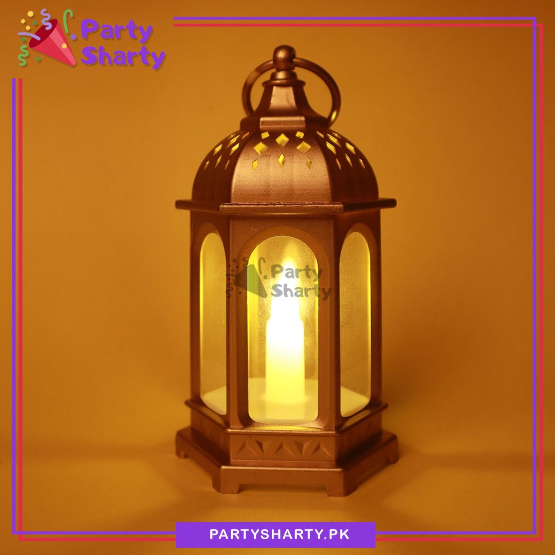 Golden Color Lantern Shaped LED light Candle Decorative Led Hanging Lamp