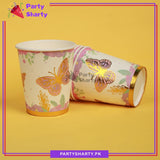 Golden Foil Print Butterfly Theme Paper Cups / Glass For Themed Based Party Supplies and Decorations
