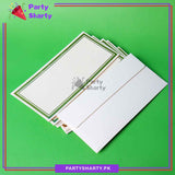 Golden Foil Print / Emboss Pearl White Fancy Envelopes / Folders (Branded), Ideal for Weddings, Engagements & Eidi. Branded Gift Envelopes. (Pack of 10)
