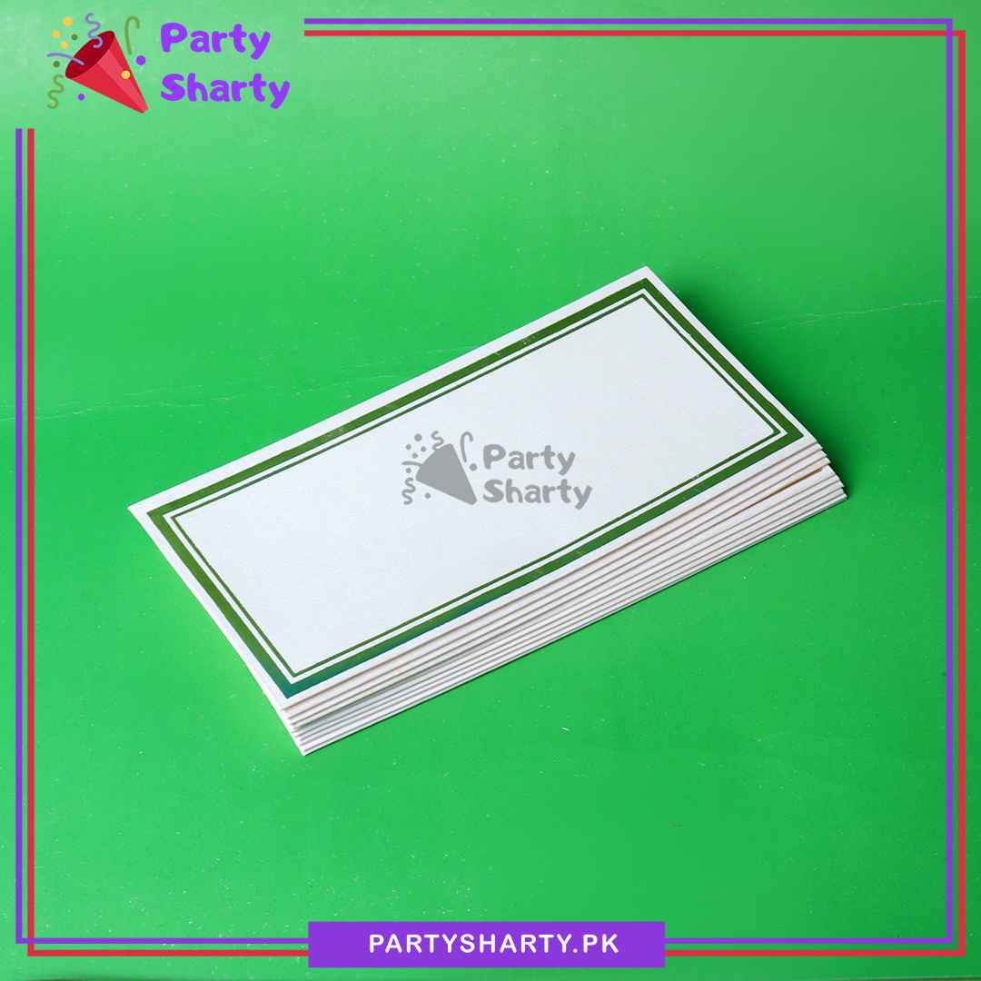 Golden Foil Print / Emboss Pearl White Fancy Envelopes / Folders (Branded), Ideal for Weddings, Engagements & Eidi. Branded Gift Envelopes. (Pack of 10)