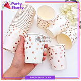 Golden Polka Dots Party Disposable Paper Cups / Glass For Party Supplies and Decorations
