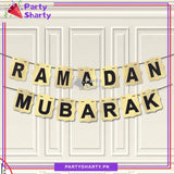 Golden with Black Ramadan Mubarak Banner For Ramadan Iftar Party Decoration and Celebration