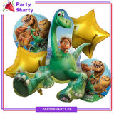 Good Dinosaur Cartoon Foil Balloon Set - 5 Pieces For Dinosaur / Dragon theme Birthday Party