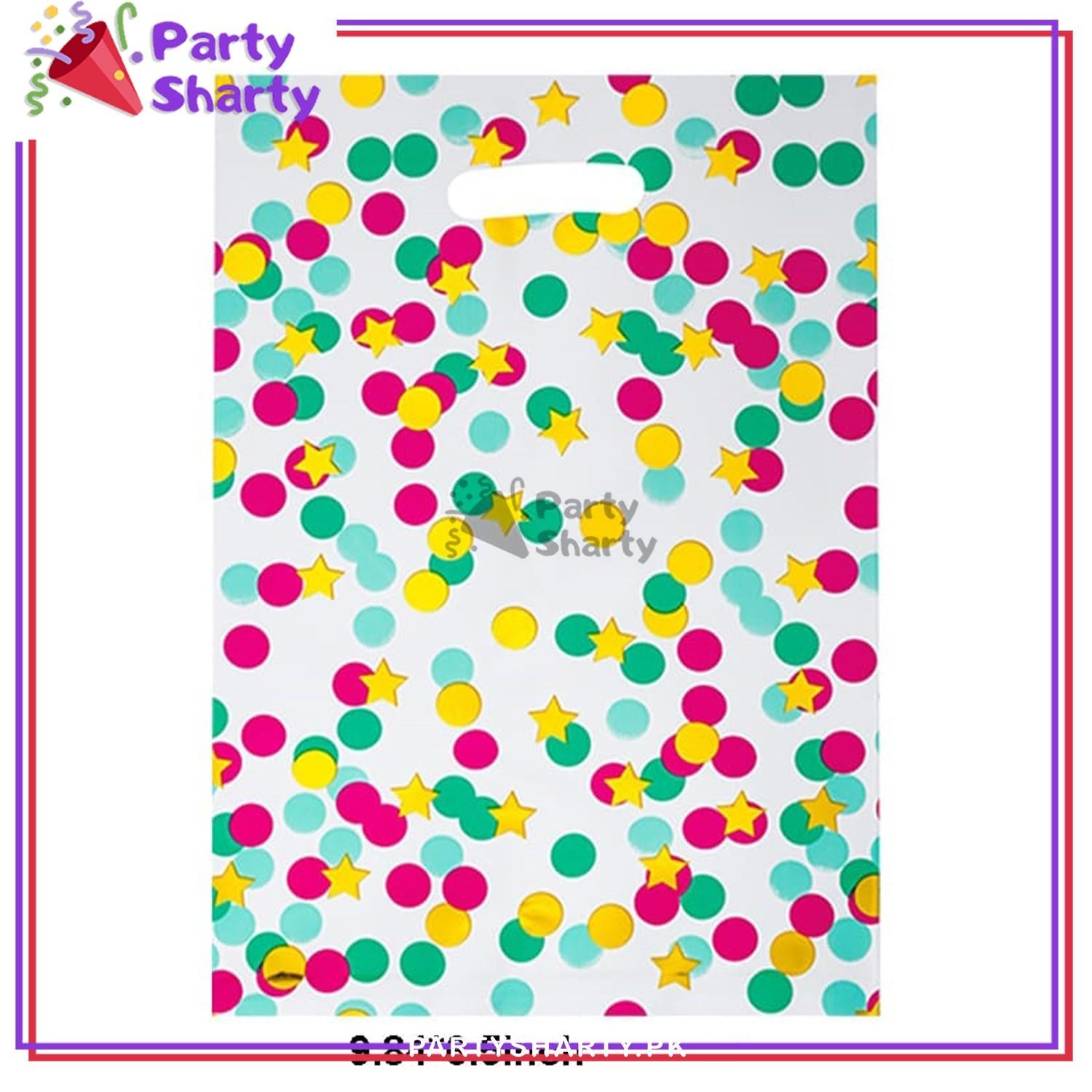 Metallic Color with Golden Dots and Star Printed Plastic Goody Bags / Loot Bags For Party Decoration and Celebration