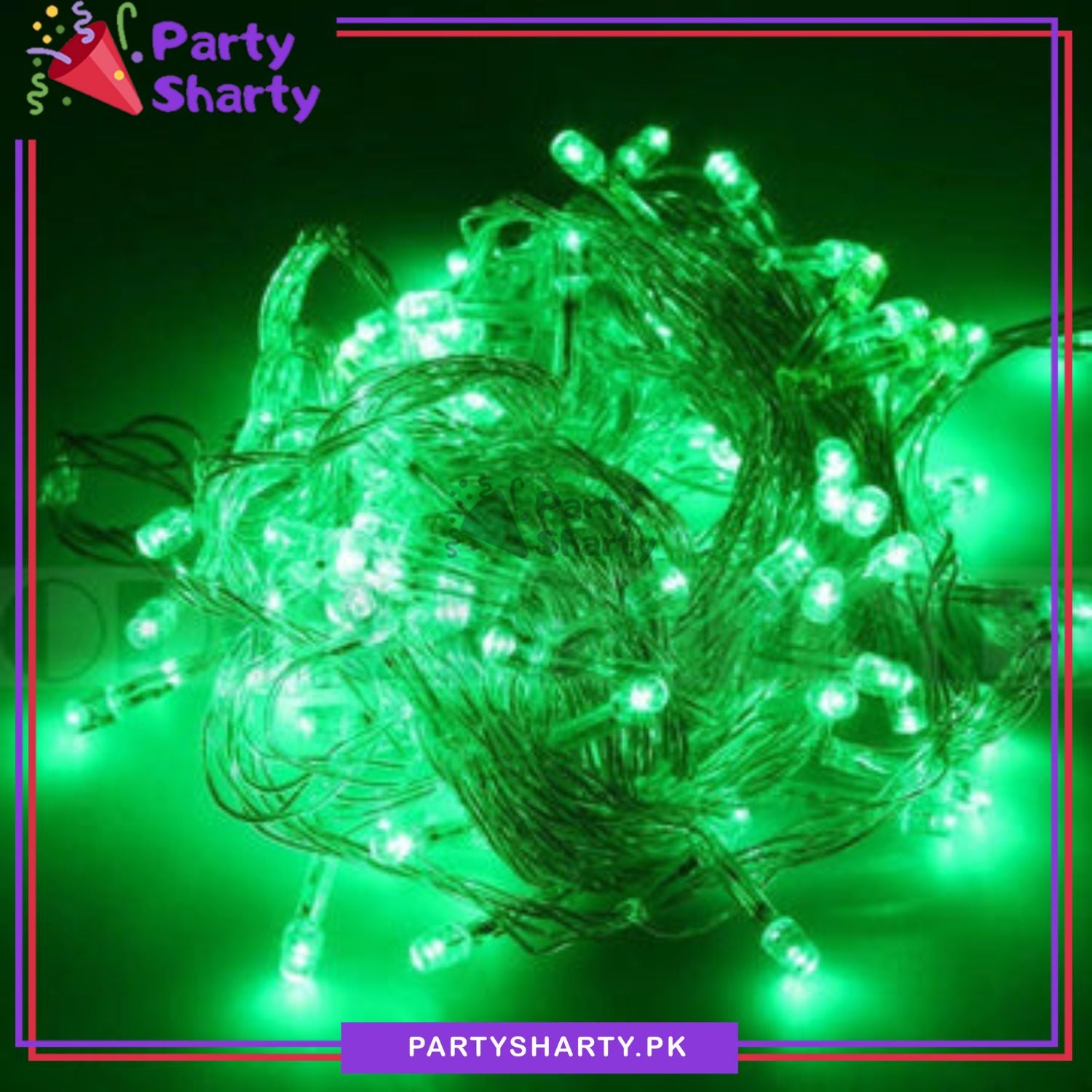 Green Color Electric Operated Fairy Lights - 18 Feet Length for Independence Day / Jungle Theme Birthday Decoration and Celebration and Decoration