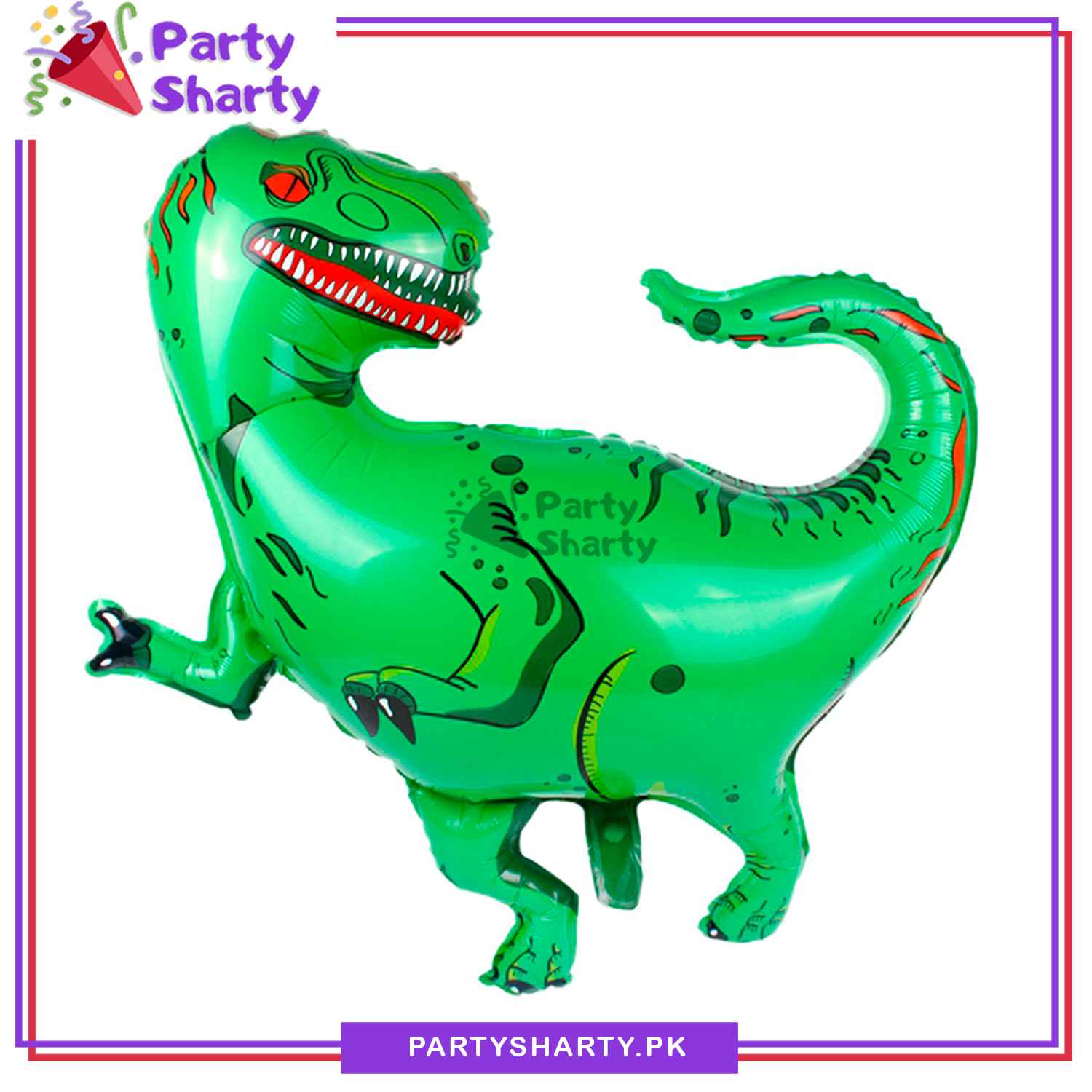 Green T-Rex Dinosaur Shaped Foil Balloon for Dinosaur / Dragon Theme Party Decoration