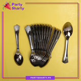 Grey Silver Classic Heavy Duty Plastic Silverware 18pcs/Set (Spoon / Fork) For Birthday, Anniversary, Wedding Party Decoration and Celebration