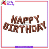 Cream / Caramel / Chocolate Color HAPPY BIRTHDAY Banner Foil Balloons for Birthday Decorations and Celebrations