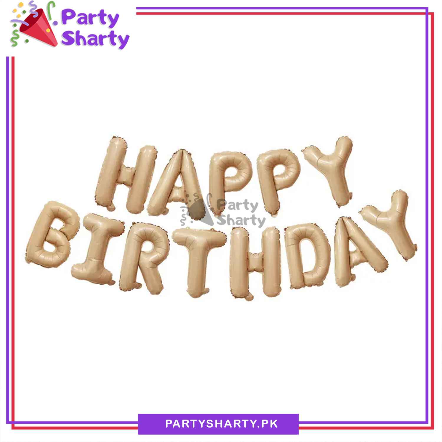 Cream / Caramel / Chocolate Color HAPPY BIRTHDAY Banner Foil Balloons for Birthday Decorations and Celebrations