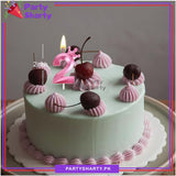 Pink Number Candle Crown Style For Party Decoration & Celebration