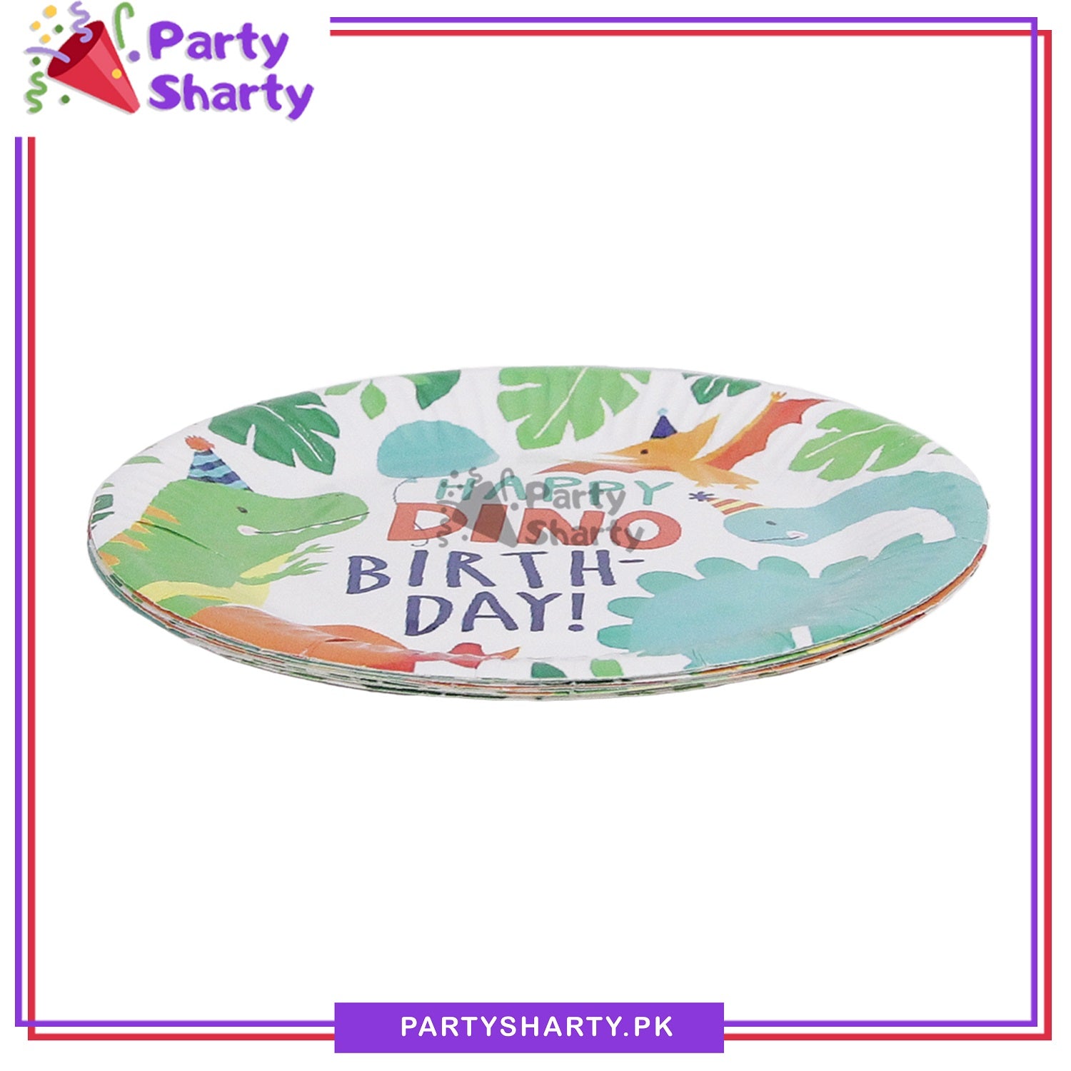 Happy Dino Birthday Theme Party Disposable Paper Plates for Dinosaur Theme Party and Decoration