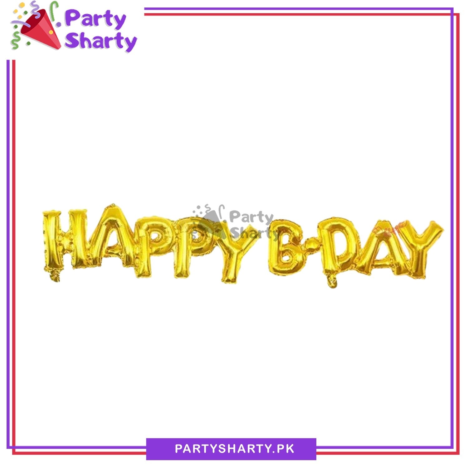 HAPPY B-DAY Banner Foil Balloons for Birthday Decorations and Celebrations (HAPPY B.DAY)