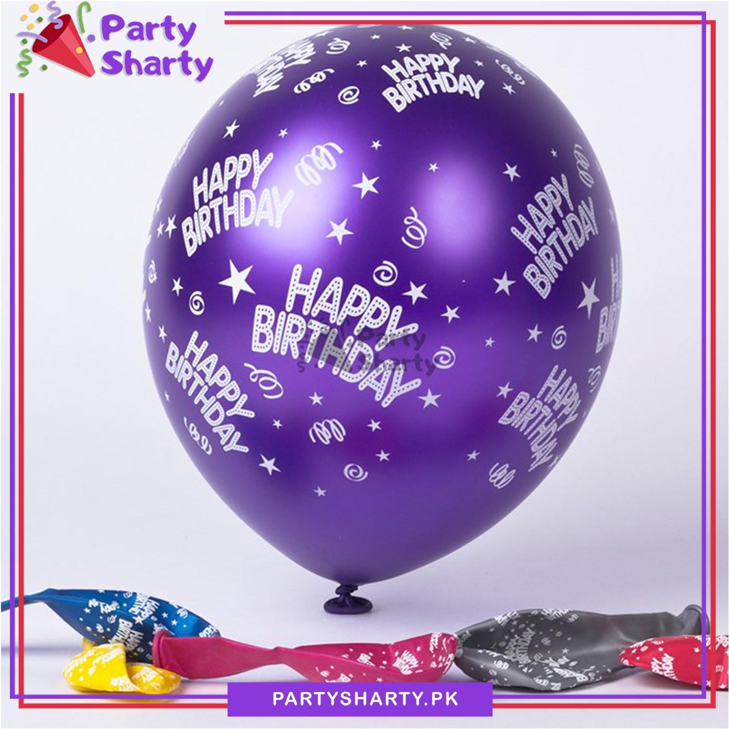 Happy Birthday Latex Balloons for Decorations Pack of 25