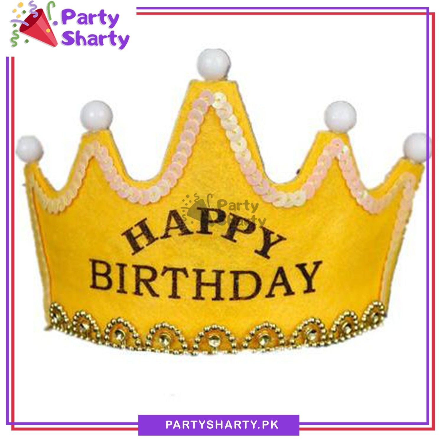 LED Light Up Birthday Hat Happy Birthday Crown Cap Headband For Birthday Party Decoration