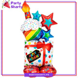 Large Happy Birthday Printed Cake Stacked Birthday Items Foil Balloon For Birthday Party and Decoration