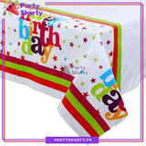 Happy Birthday Printed Party Theme Table Cover for Birthday Party and Decoration