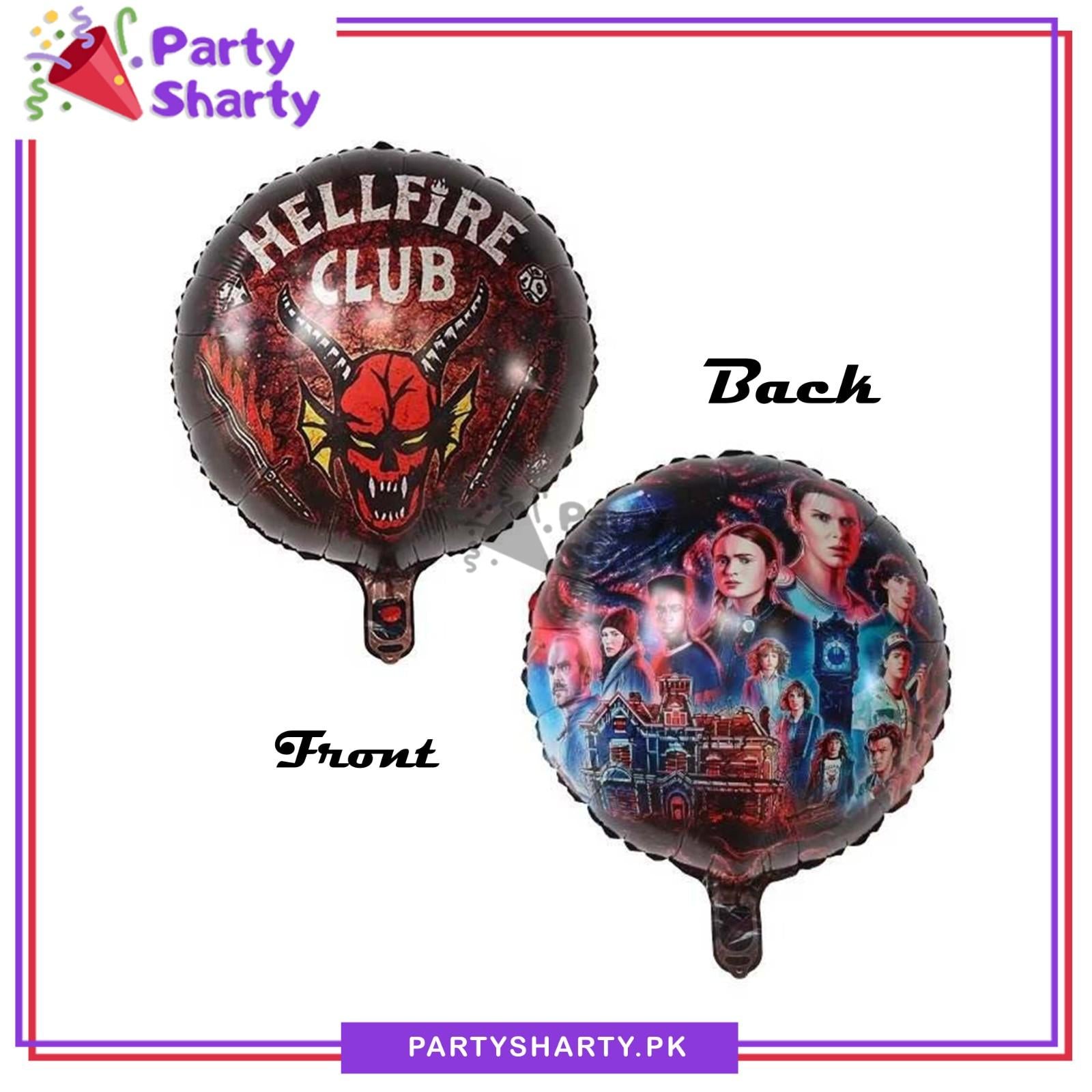 HELLFIRE CLUB Round Foil Balloon for Stranger Things Theme Birthday Decoration