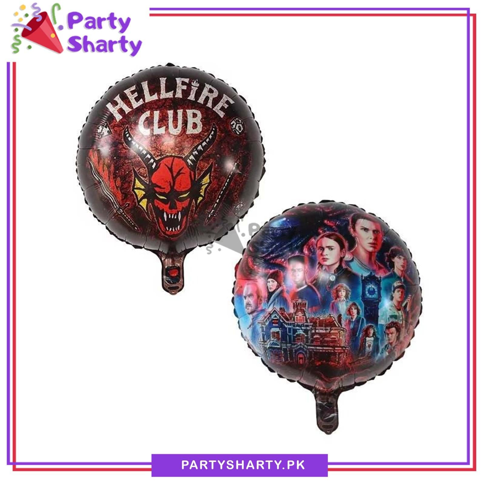 HELLFIRE CLUB Round Foil Balloon for Stranger Things Theme Birthday Decoration