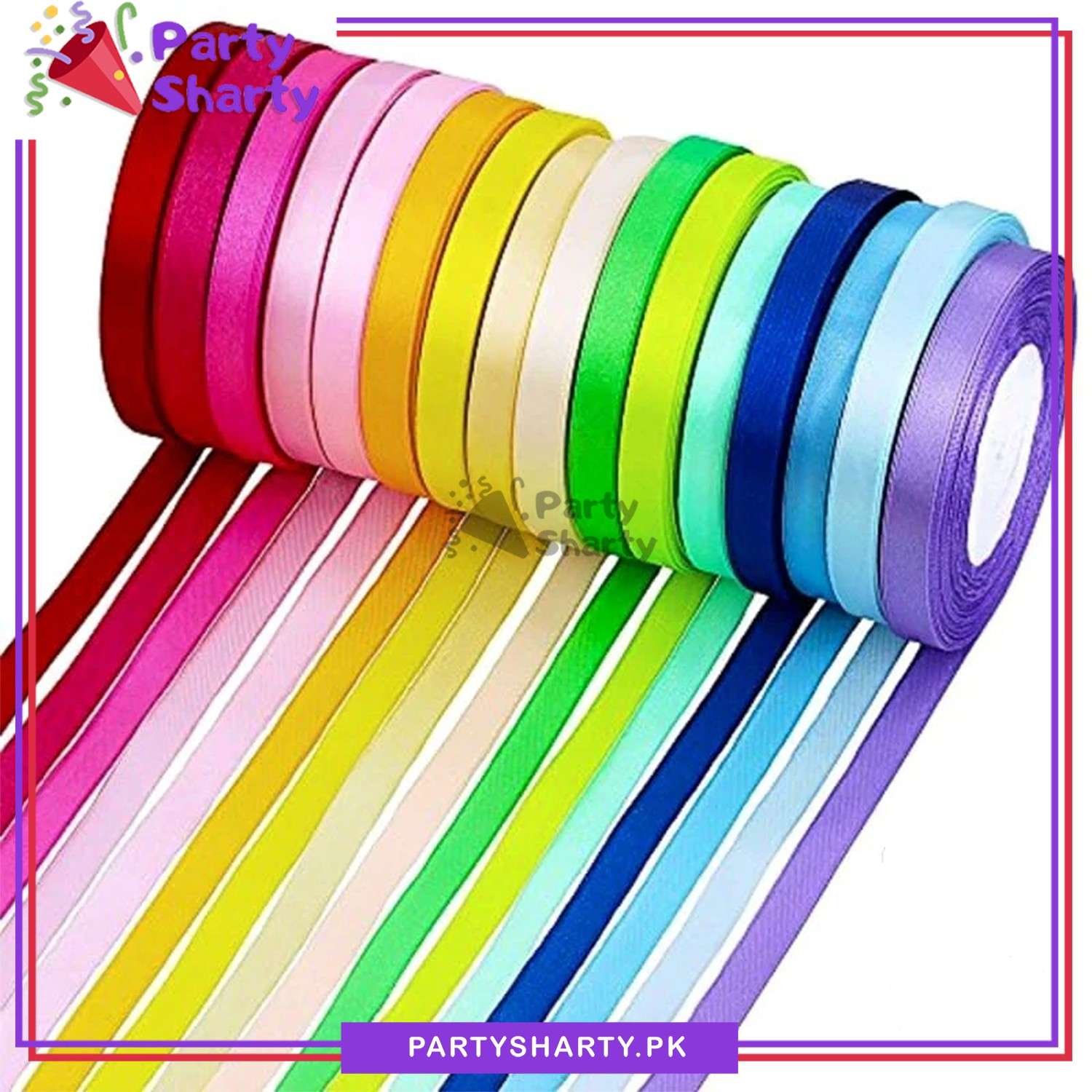 1/2 inch Satin Ribbon Roll For Birthday, Anniversary, Bridal Shower, Baby Shower and Gift Decoration