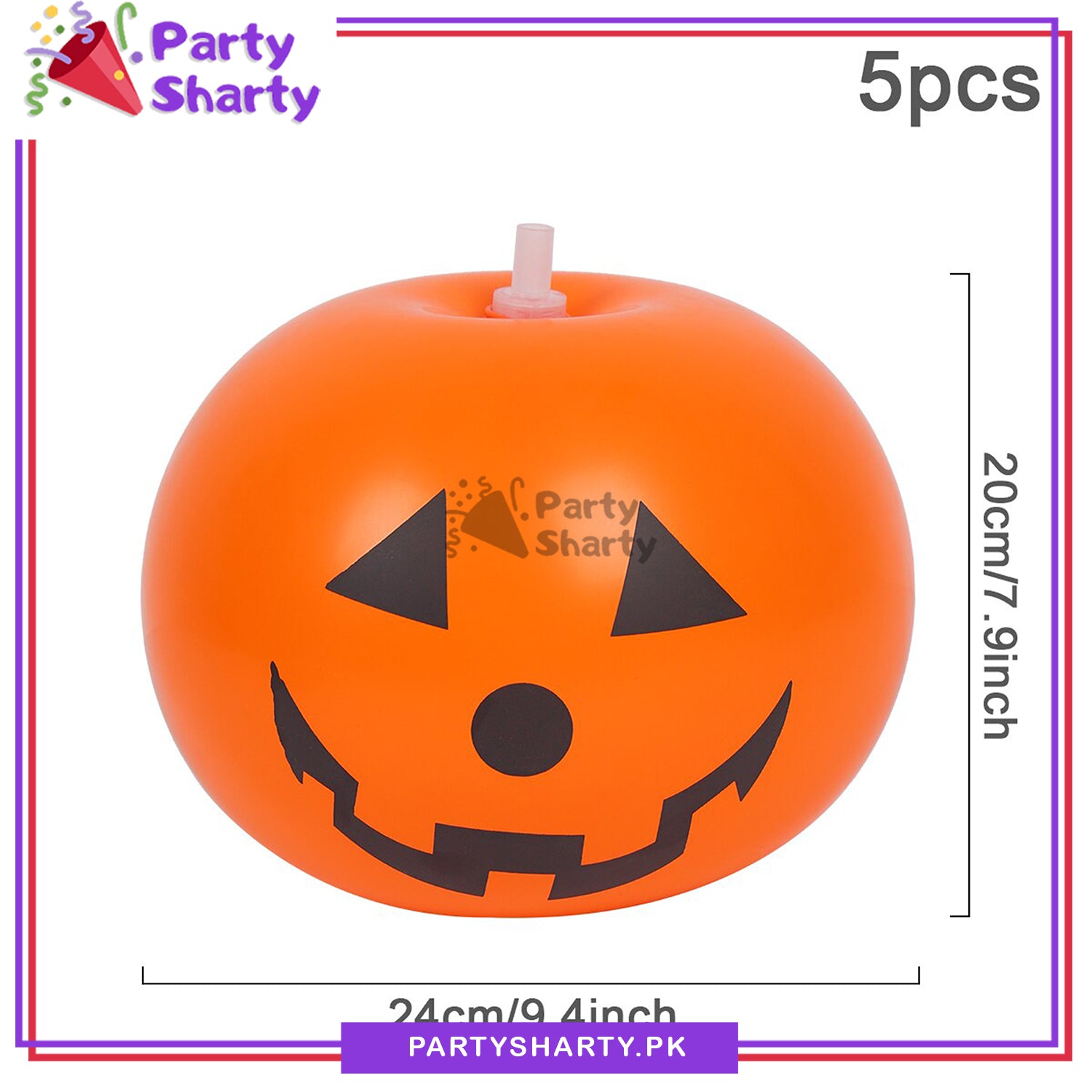5Pcs/Set LED Pumpkin Light-Up Balloons For Halloween Party Decorations and Celebrations