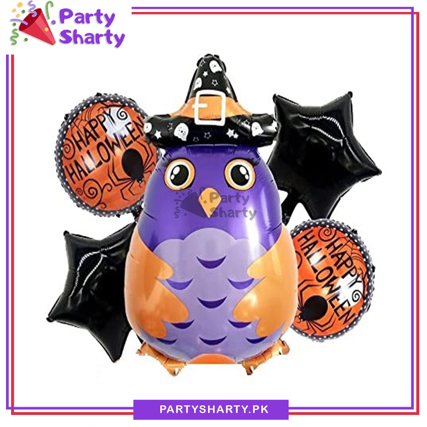 Halloween Foil Balloon Set Owl 5pcs Set For Halloween Scary Party Decoration and Celebration