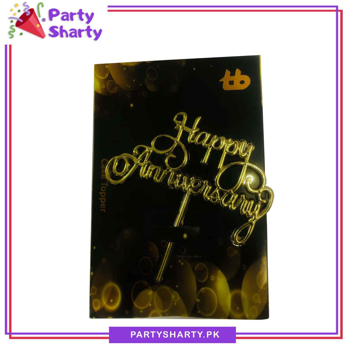 D-2 Happy Anniversary Simple Plastic Cake Topper for Anniversary Celebration