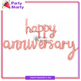 Happy Anniversary Scripted Foil Balloon Banner for Anniversary Celebration and Decoration