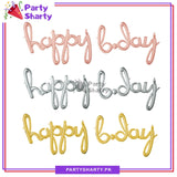 Happy B Day Scripted Foil Banner For Birthday Party Theme Decoration & Celebration