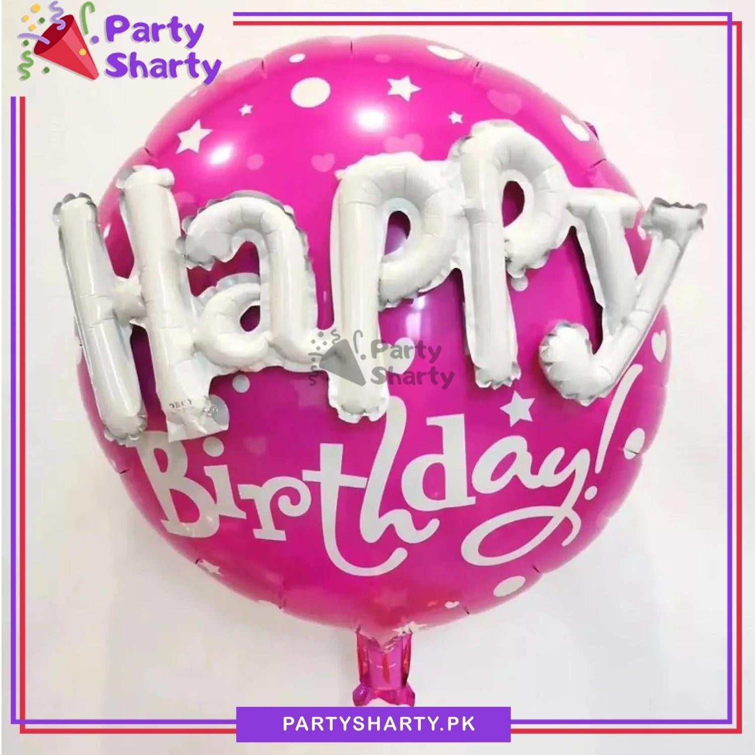 Happy Birthday 3D Round Foil Balloon for Birthday Party Decoration
