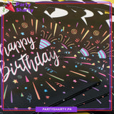 Happy Birthday Printed Black Goody Boxes Pack of 6 For Birthday Decoration and Celebration