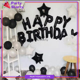 Happy Birthday Black & White Theme Set For Birthday Decoration and Celebrations