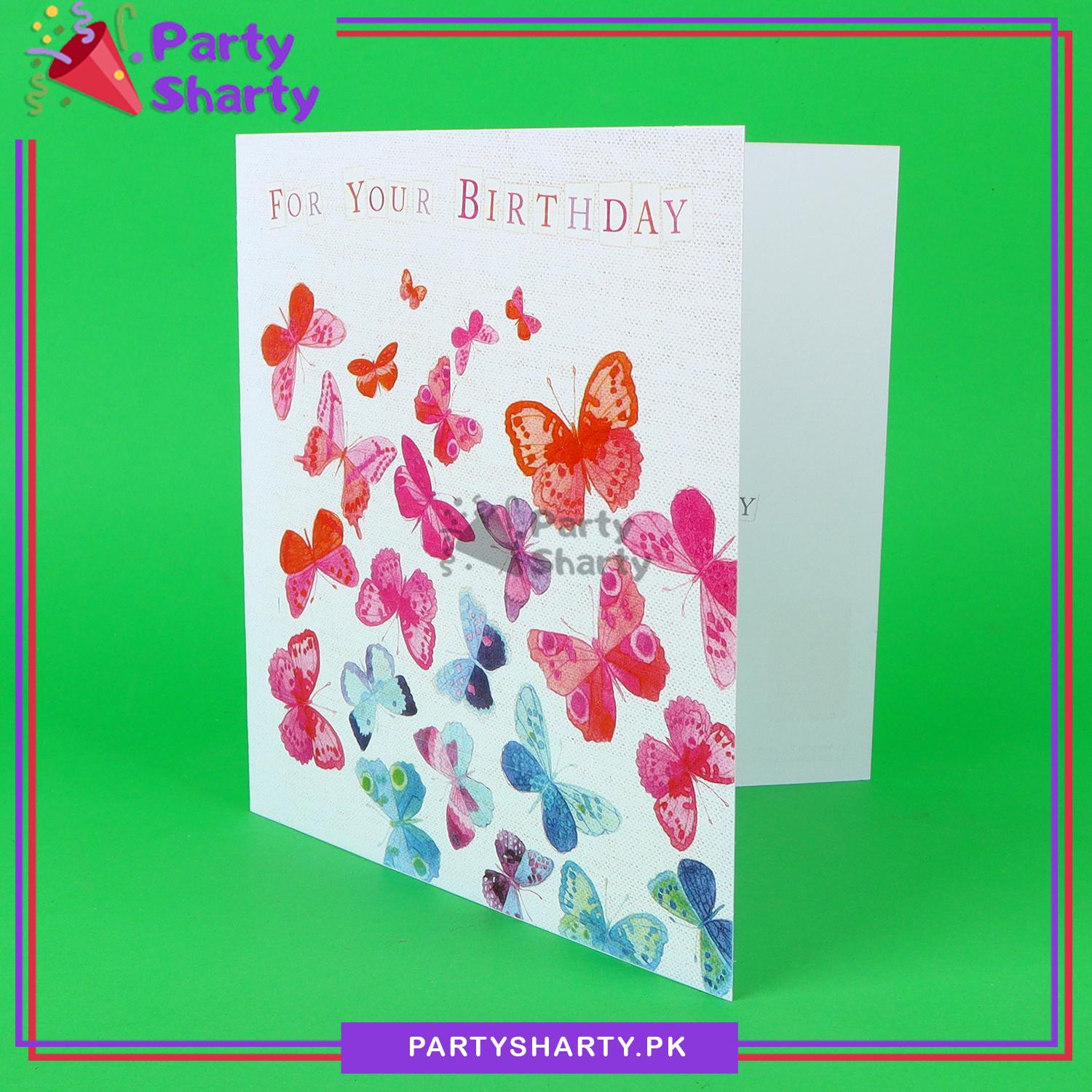 Happy Birthday Colorful Butterfly Design Greeting Card