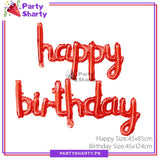 Happy Birthday Scripted Foil Banner For Birthday Party Theme Decoration And Celebration