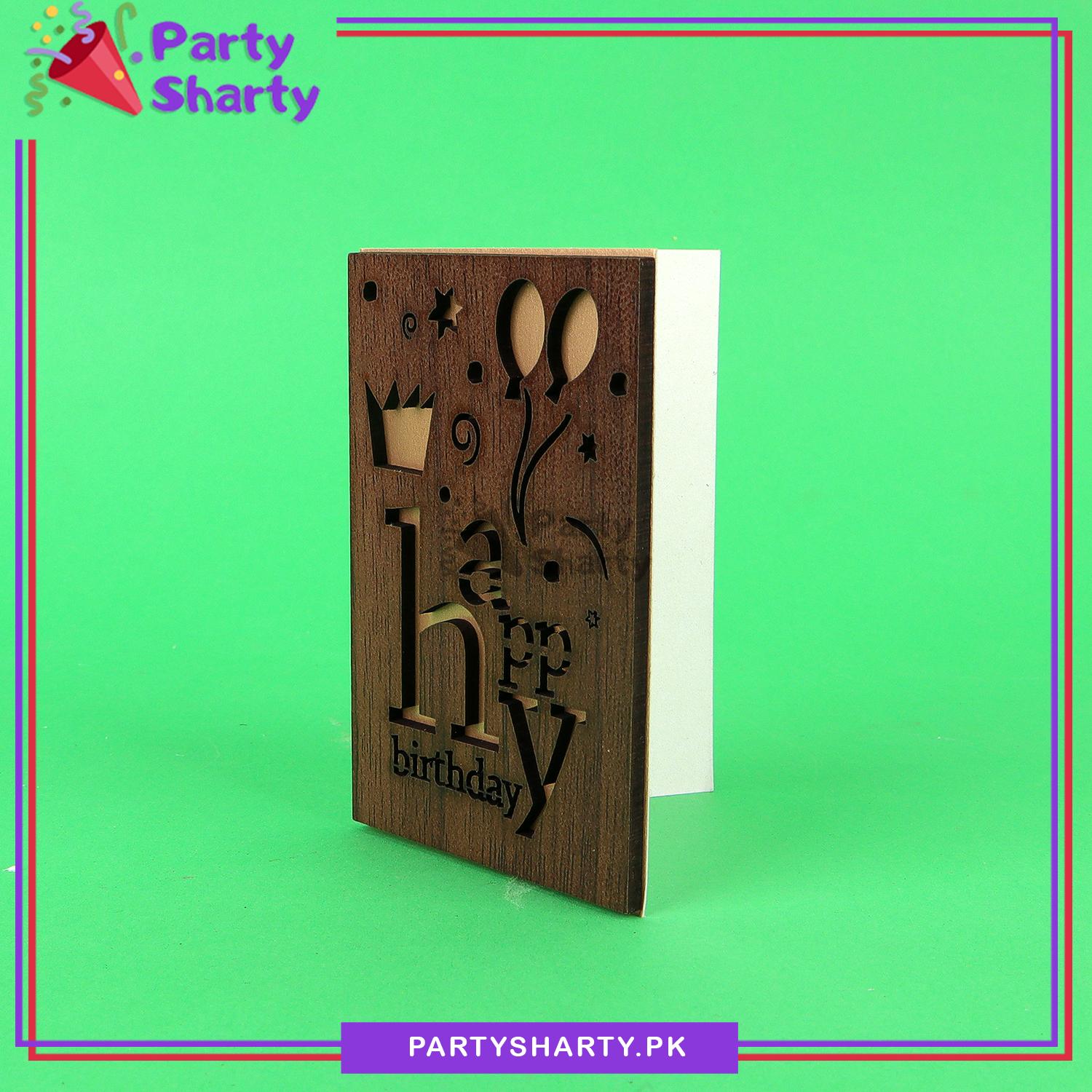 Happy Birthday Wooden Gift Tags Card For Gift Tagging and Packing