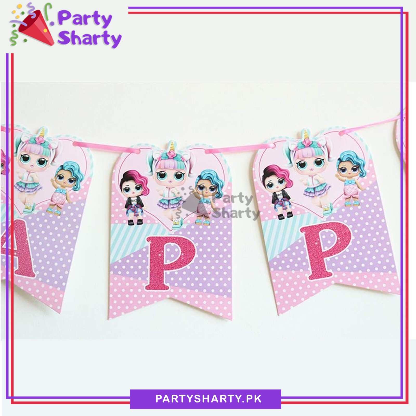 Happy Birthday LOL Doll Card Banner For LOL Doll Theme Birthday Decoration & Celebration