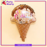 Happy Birthday Ice Cream Cone Foil Balloon For Sweet Birthday Party Decoration and Celebrations