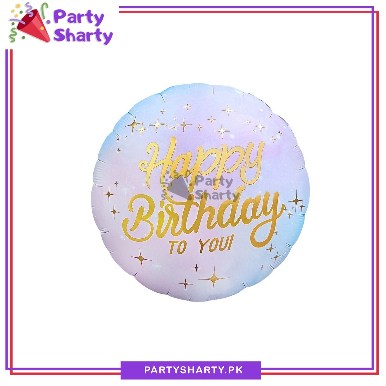 Matte Color Happy Birthday Printed Round Shaped Foil Balloon For Birthday Party Decoration & Celebration