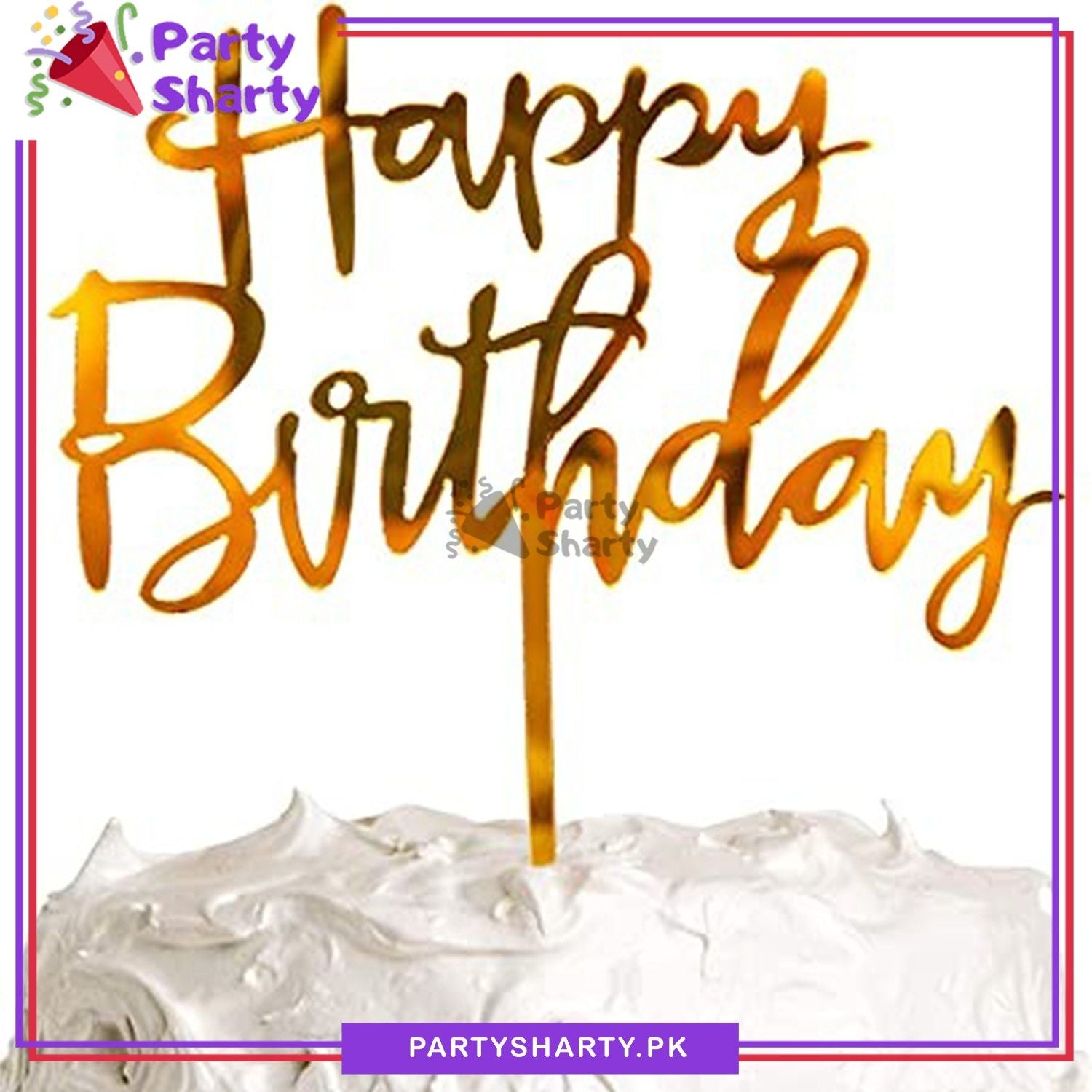 Happy Birthday Simple Acrylic Cake Topper for Birthday Celebration