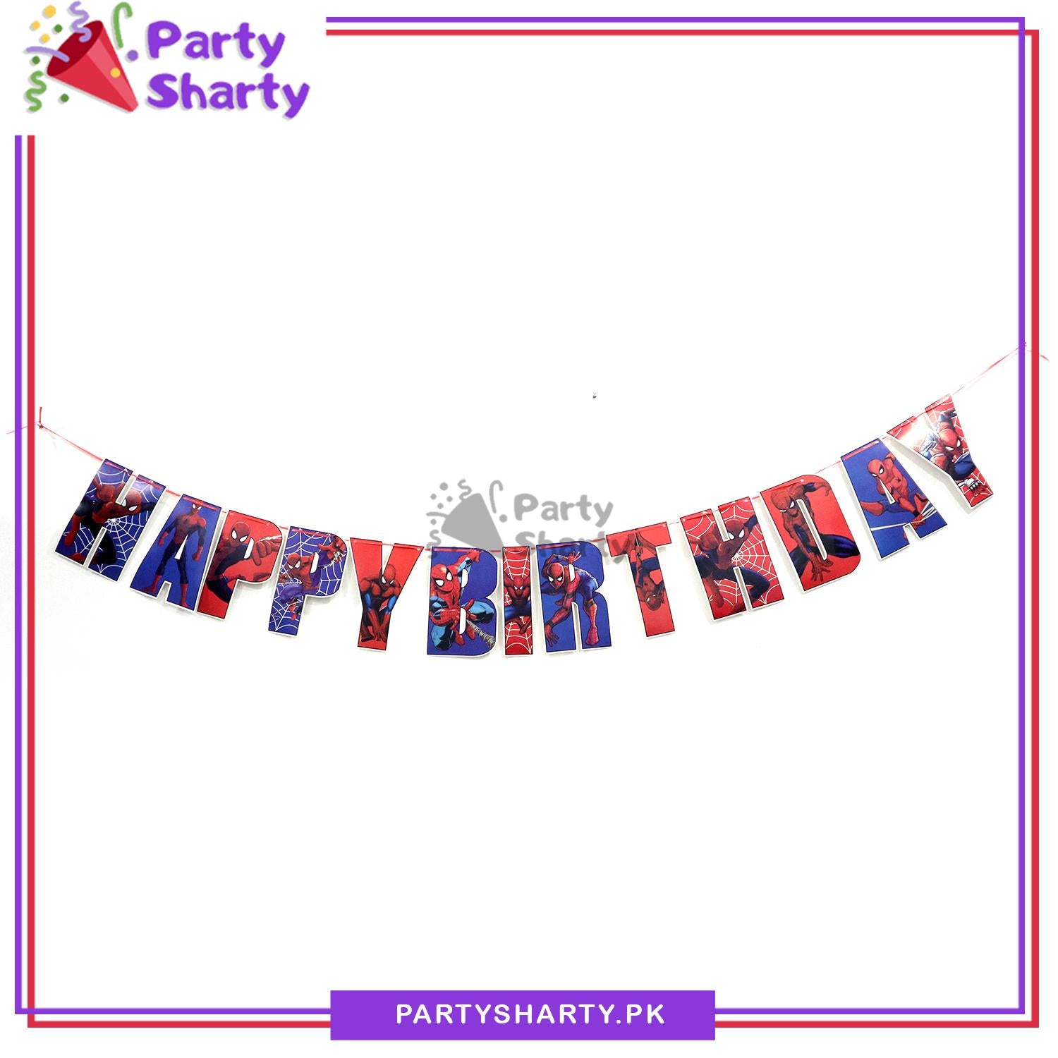 13pcs Spiderman Theme Happy Birthday Card Banner For Theme Based Birthday Decoration and Celebration