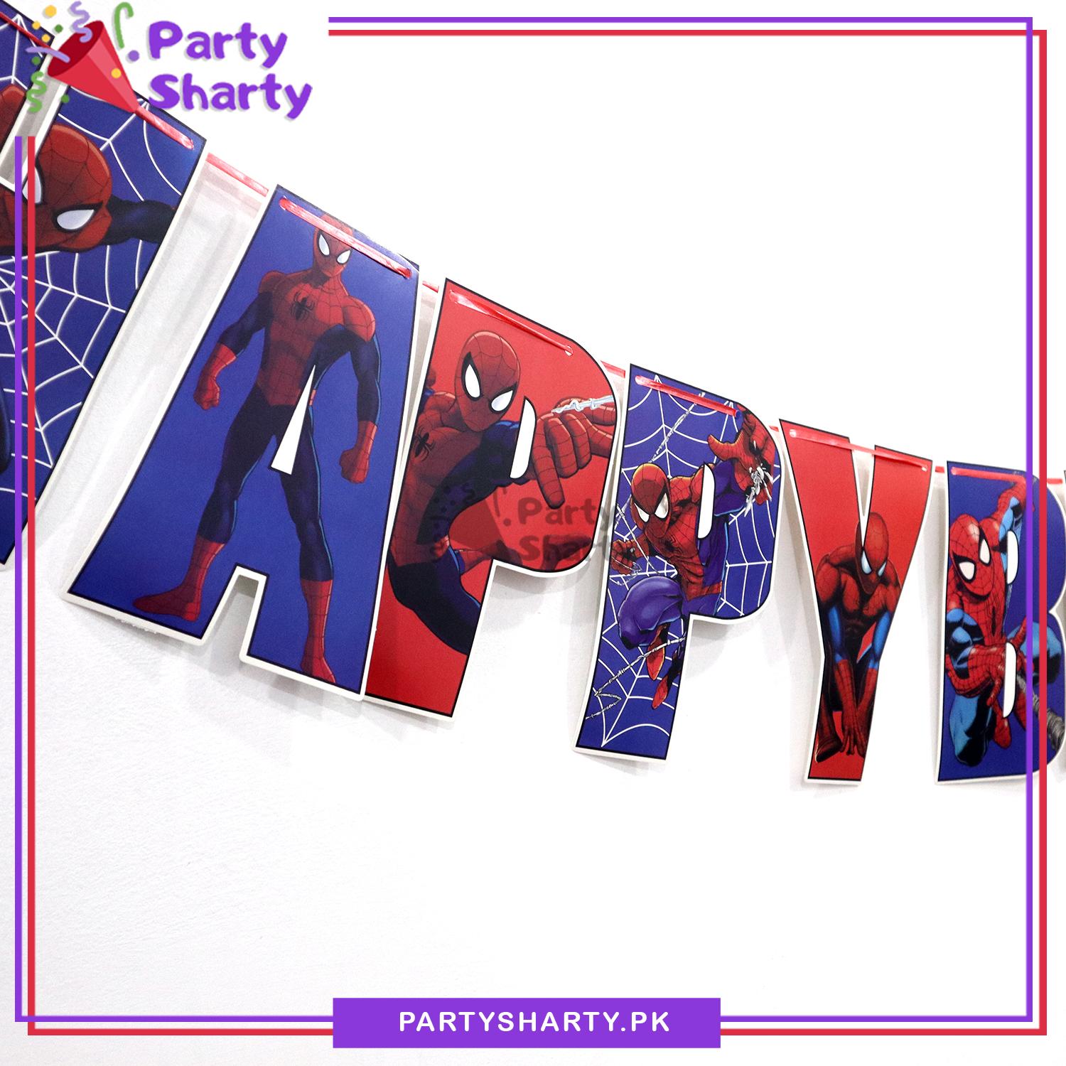 13pcs Spiderman Theme Happy Birthday Card Banner For Theme Based Birthday Decoration and Celebration