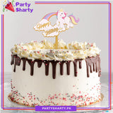 Unicorn Theme Acrylic Cake Topper For Birthday Party Celebration and Decoration