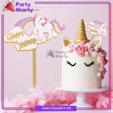 Unicorn Theme Acrylic Cake Topper For Birthday Party Celebration and Decoration