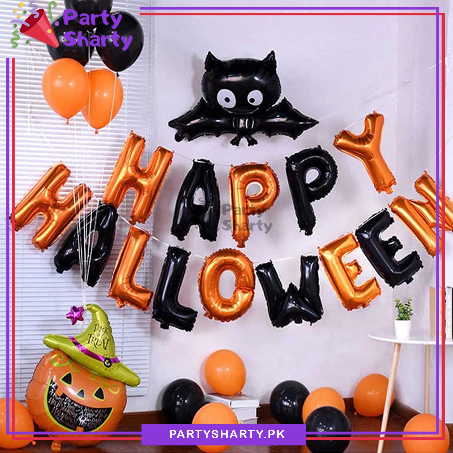 Happy Halloween Foil Balloon Banner For Halloween Theme Party Decoration and Celebration